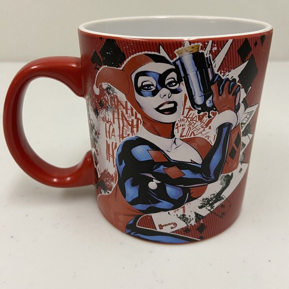 Harley Quinn 20 oz Red Ceramic Coffee Mug 4.5” Batman Joker DC Comics Ceramic